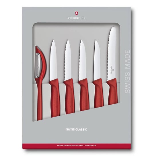 Zestaw noży z obieraczką Swiss Classic Victorinox 6 elementów - red Victorinox