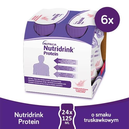 Zestaw Nutridrink Protein truskawka, 24x125 ml Nutrica