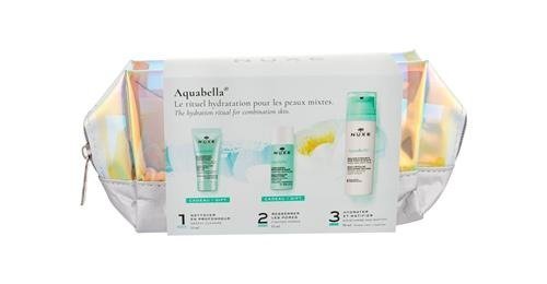 ZESTAW NUXE Aquabella żel do twarzy dla kobiet 50ml + Żel oczyszczający 15ml + tonik 35 ml + kosmetyczka Nuxe