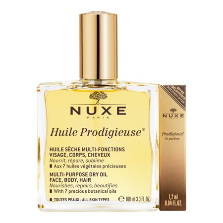 Zestaw Nuxe Huile Produgieuse, olejek, 100 ml + próbka perfum Prodigieux 1,2 ml Nuxe