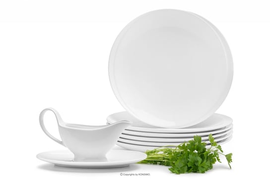 Zestaw obiadowy sałatkowy dla 6 osób porcelana (8el.) RESEDA Konsimo