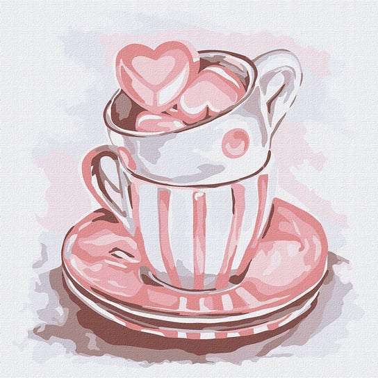 Zestaw Obraz Malowanie Po Numerach Kreatywny Prezent Kawa Miłość 25X25 Inny producent