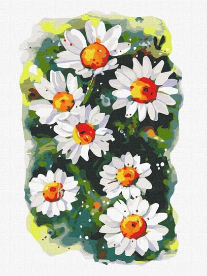 Zestaw Obraz Malowanie Po Numerach Rumianek Kwiaty 40X30 Kreatywny Prezent Ideyka