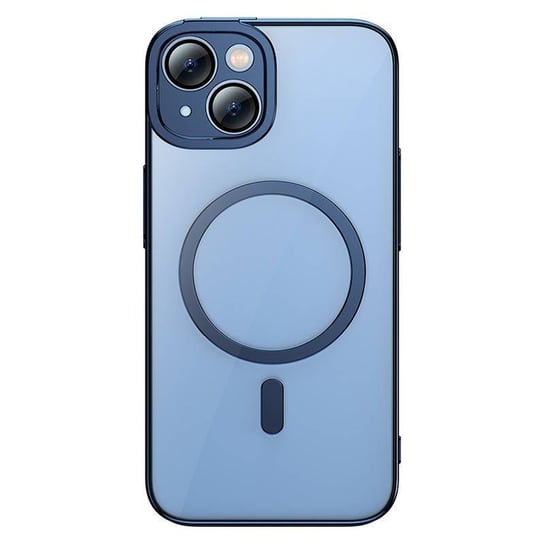 Zestaw ochronny Baseus Glitter przeźroczyste etui magnetyczne i szkło hartowane do iPhone 14 Plus (niebieski) Inna marka