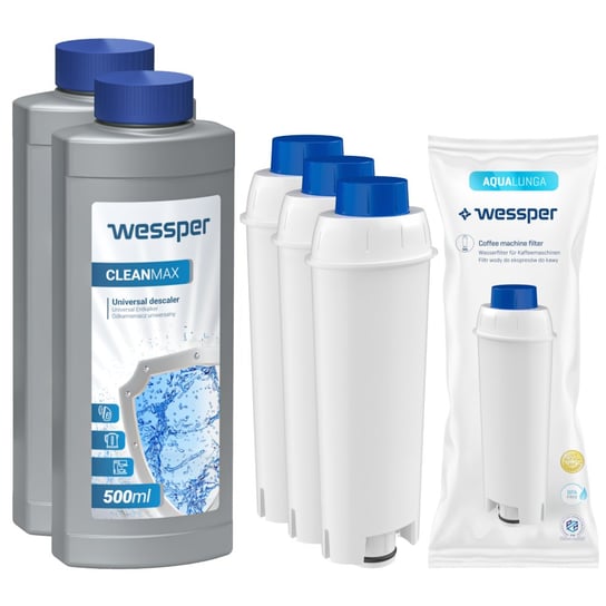 Zestaw Odkamieniacz Do Ekspresu Wessper Cleanmax, 1 L + Filtr Wessper Aqualunga, 3 Szt. Wessper