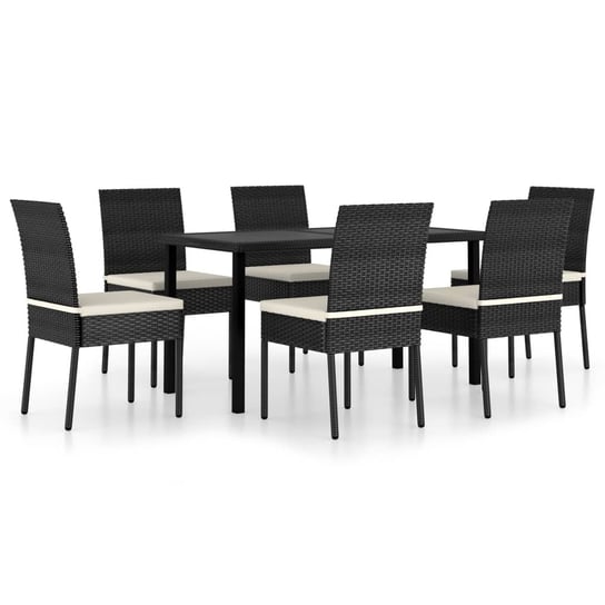 Zestaw ogrodowy 140x70 czarny + 6 krzeseł + podusz Inna marka