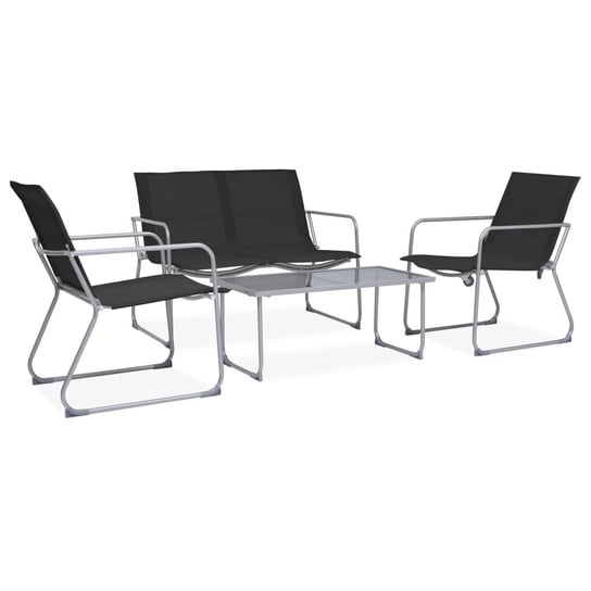 Zestaw ogrodowy - 2 krzesła, ławka, stolik - czarn Inna marka