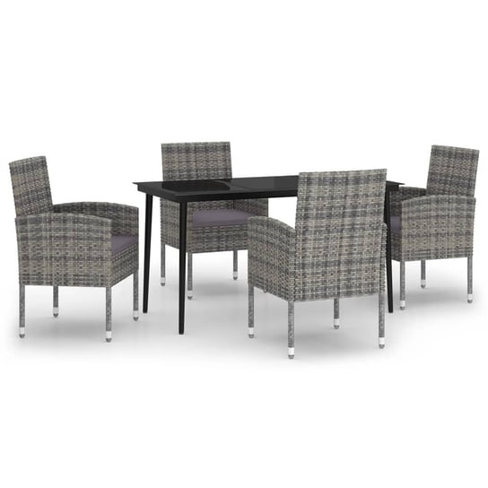 Zestaw ogrodowy 4 krzesła + stół, czarny, rattan P Inna marka