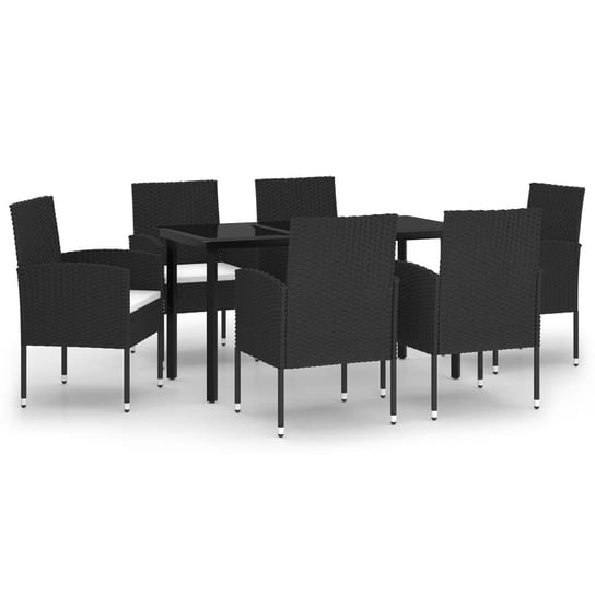 Zestaw ogrodowy 6 krzeseł + stół, czarny, 140x70x7 Inna marka