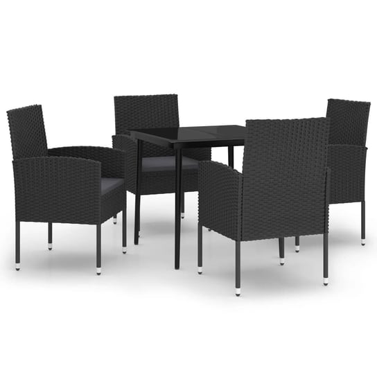 Zestaw ogrodowy 80x80 czarny - stół, 4 krzesła, po Inna marka