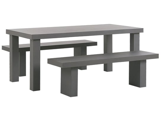 Zestaw ogrodowy betonowy stół i 2 ławki szary TARANTO Beliani