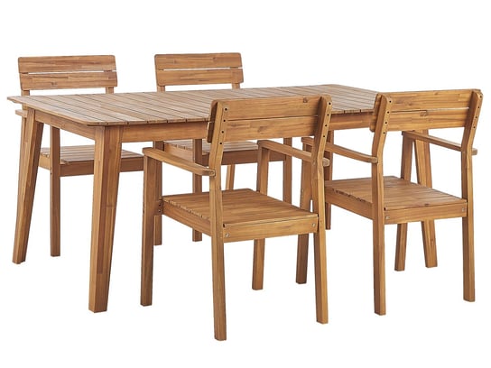 Zestaw ogrodowy drewno akacjowe stół i 4 krzesła FORNELLI Beliani