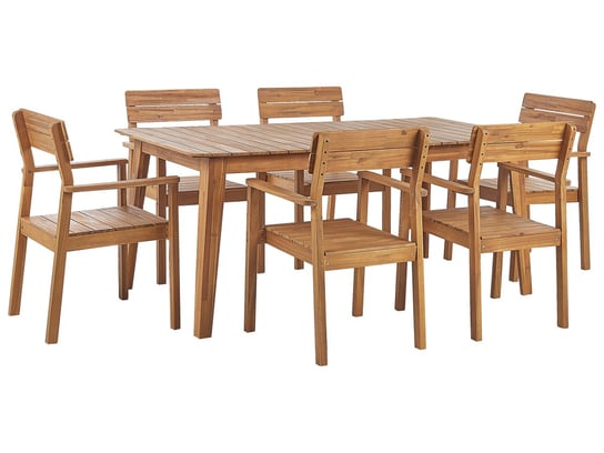 Zestaw ogrodowy drewno akacjowe stół i 6 krzeseł FORNELLI Beliani