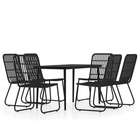 Zestaw ogrodowy stalowy 140x70 czarny, 6 krzeseł r Inna marka