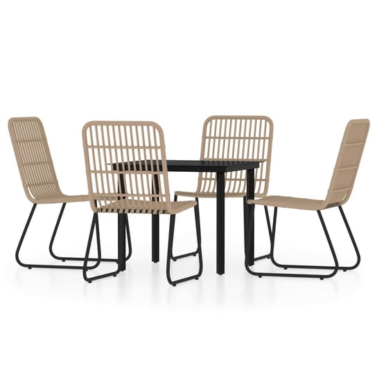 Zestaw ogrodowy stalowy 80x80 czarny + 4 krzesła r Inna marka