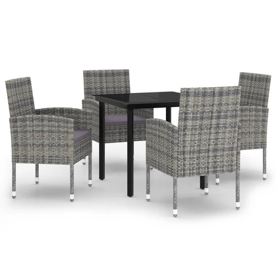 Zestaw Ogrodowy Stół + 4 Krzesła Rattan PE - Czarn Inna marka