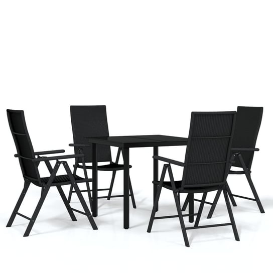 Zestaw ogrodowy - Stół 80x80cm + 4 krzesła czarne Zakito Europe