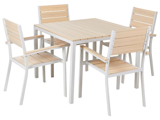 Zestaw ogrodowy stół i 4 krzesła beżowy PRATO Beliani