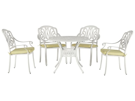Zestaw ogrodowy stół i 4 krzesła biały ANCONA Beliani
