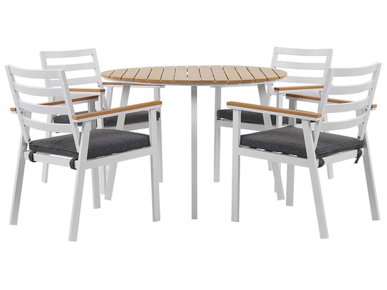 Zestaw ogrodowy stół i 4 krzesła biały CAVOLI Beliani