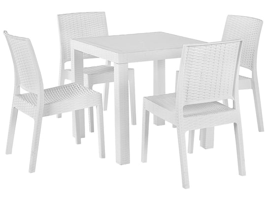 Zestaw ogrodowy stół i 4 krzesła biały FOSSANO Beliani