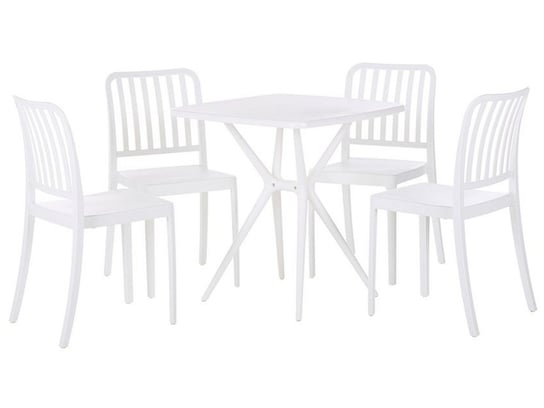 Zestaw ogrodowy stół i 4 krzesła biały SERSALE Beliani
