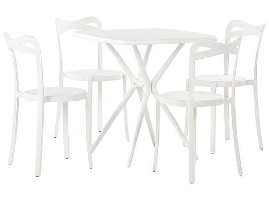 Zestaw ogrodowy stół i 4 krzesła biały SERSALE/CAMOGLI Beliani