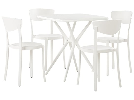Zestaw ogrodowy stół i 4 krzesła biały SERSALE/VIESTE Beliani