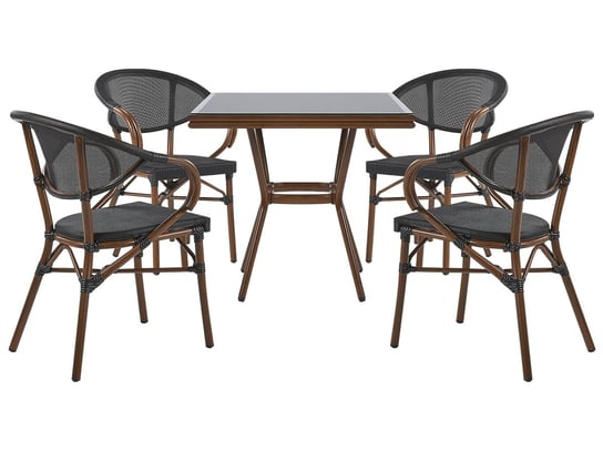 Zestaw ogrodowy stół i 4 krzesła czarny CASPRI Beliani