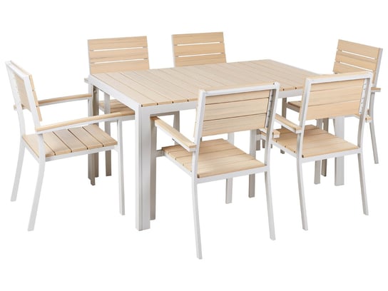 Zestaw ogrodowy stół i 6 krzeseł beżowy COMO Beliani