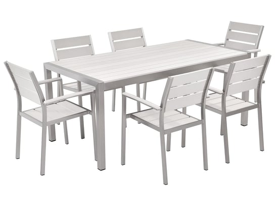 Zestaw ogrodowy stół i 6 krzeseł biały VERNIO Beliani