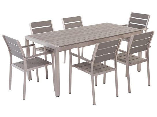 Zestaw ogrodowy stół i 6 krzeseł szary VERNIO Beliani