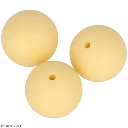 Zestaw okrągłych koralików silikonowych - 15 mm - Żółty - 3 szt Inna marka