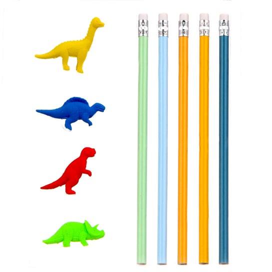 Zestaw Ołówków Z Gumkami, Hello Dino, Różnokolorowe Empik