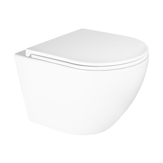 Zestaw Oltens Hamnes Kort Stille miska WC wisząca PureRim z powłoką SmartClean z deską wolnoopadającą biały 42525000 Inna marka
