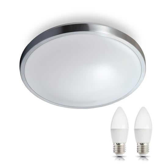 Zestaw oprawa oświetleniowa LUXO chrom + 2x żarówka ledowa LED 7W E27 6500K Kobi