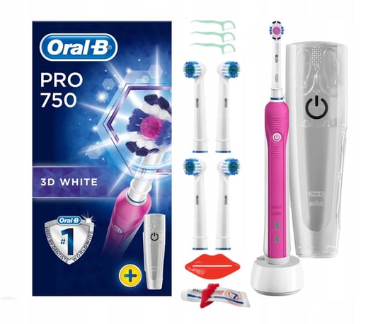 Zestaw Oral-B Pro 750 Różowa Z Etui + Zam. Precision X4 Oral-B