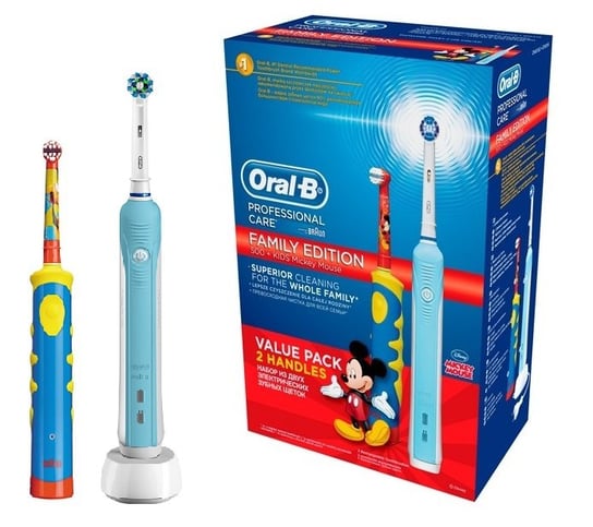 Zestaw ORAL-B Szczoteczka elektryczna Pro 500, 7600 obr/min + Kids Power Mickey Mouse, 5600 obr/min Oral-B