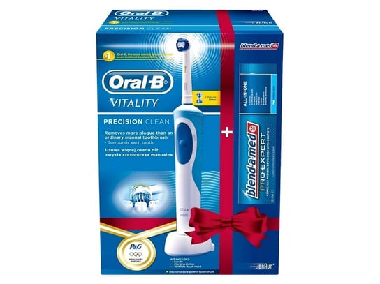 Zestaw ORAL-B Szczoteczka elektryczna Vitality Precision Clean, 7600 obr/min + pasta Blend-a-Med AIO Kratos 75 ml Oral-B