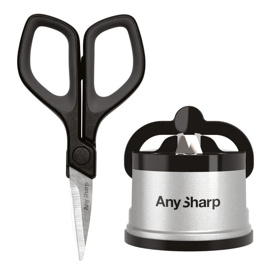 Zestaw ostrzałka AnySharp Classic silver + mini nożyczki AnySharp