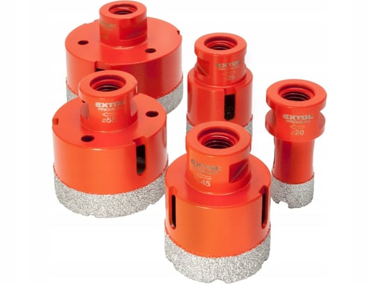 ZESTAW OTWORNIC KORONEK DIAMENTOWYCH do gresu glazury M14 20-35-45-55-68mm Extol Premium