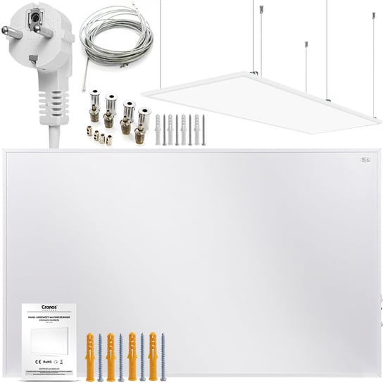 Zestaw Panel Grzewczy Ir Cronos Carbon P800 White + Zestaw Sufitowy Cronos Heaters