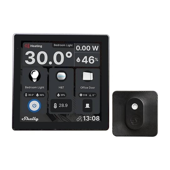 Zestaw Panel Sterowania Shelly Wall Display Wifi/Blu (Czarny) + Blu H&T (Czarny) Shelly