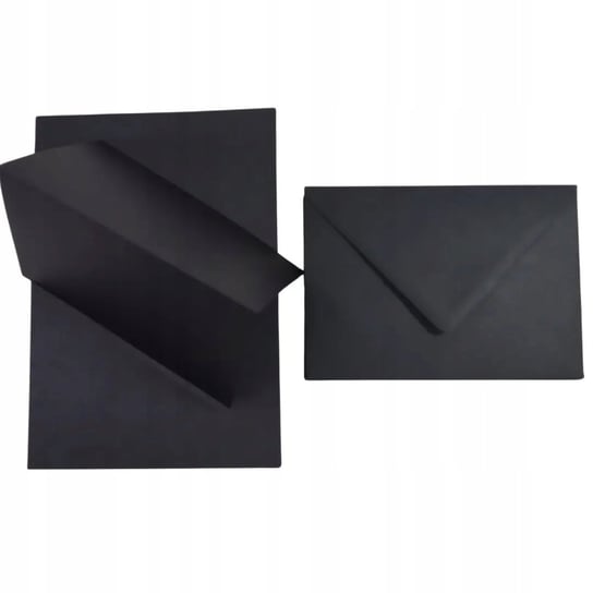 Zestaw papier + koperty B6 czarny 25 szt. - papateria do zaproszeń na 18 baza do scrapbookingu Netuno