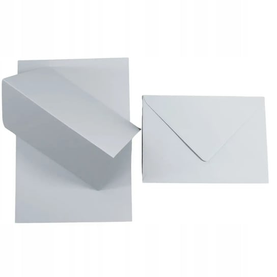 Zestaw papier + koperty B6 szary 25 szt. - papeteria na zaproszenia ślubne baza do zaproszeń laurek kart Netuno