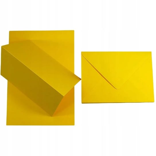 Zestaw papier + koperty B6 żółty 25 szt. - baza do zaproszeń i laurek do przedszkola do szkoły do scrapbookingu Netuno
