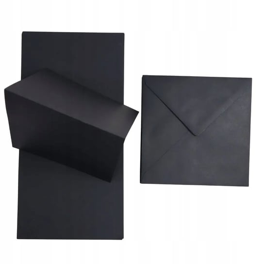Zestaw papier + koperty kwadratowy czarny 25 szt. - papeteria na zaproszenia baza do zaproszeń i laurek do scrapbookingu rękodzieła Netuno