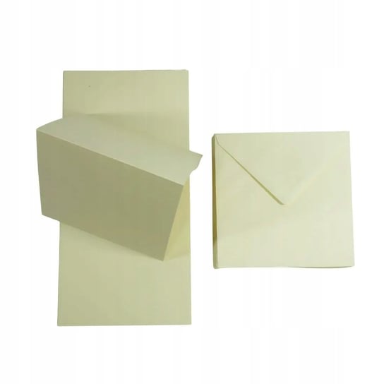 Zestaw papier + koperty kwadratowy kremowy 25 szt. - papeteria urodzinowa baza do zaproszeń i laurek do scrapbookingu Netuno