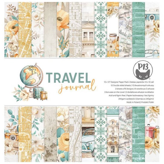 Zestaw papierów 30x30 - P13 - Travel Journal Mintay Papers