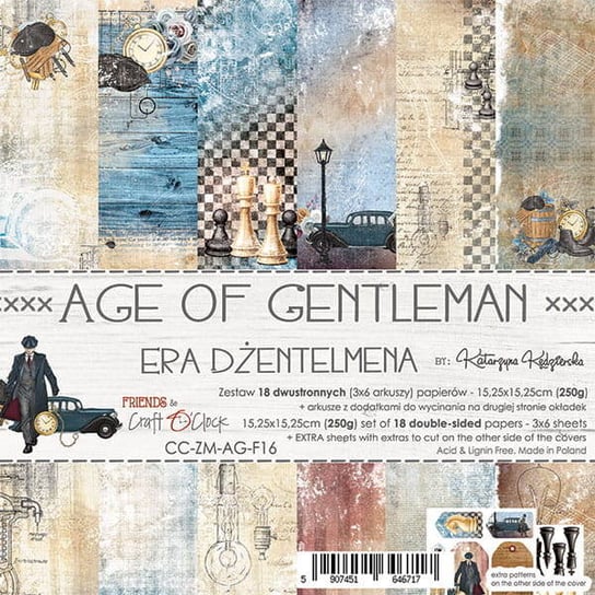 Zestaw papierów, Age Of Gentleman, 15x15 cm Craft O'Clock